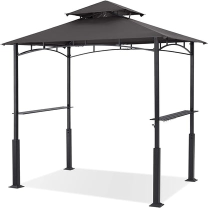 ABCCANOPY 8x5 Grill Gazebo - Outdoor BBQ Canopy Shelter with Led Light for Patio Backyard Grilling (Dark Grey)