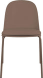 2xhome Parent Modern Stackable Armless Dining Chair | Plastic Shell Seat with Metal Legs | Indoor or Outdoor Use | Home Kitchen Patio (1, Brown, Padded Seat)
