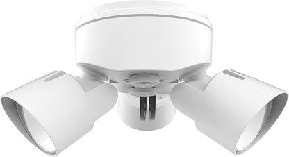 Lithonia Lighting HomeGuard 3-Light LED Outdoor Flood Lights, Outdoor LED Lights, Dusk to Dawn Sensor, Adjustable Lumens, Selectable Color, Round Heads, White (HGX LED 3RH ALO SWW2 120 PE WH M2)