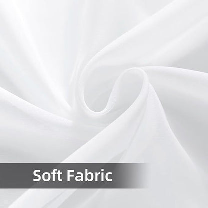 SpaceDresser Waterproof Outdoor Sheer Curtains for Patio - 4 Panels Rod Pocket Indoor Voile Sheer Curtain for Living Room,52W x 108L inch, White
