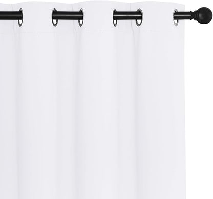 NICETOWN Blackout Curtains for Sliding Glass Door Room Divider Noise Reduce Curtain Panel Portable Window Screen Sliding Partition, W100 x L102 inches, 1 Panel, White