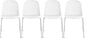 2xhome Modern Stackable Armless Dining Chair | Plastic Shell Seat with Metal Legs | Indoor or Outdoor Use | Home Kitchen Patio (4, White, No Padding)