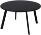 Patio Coffee Table - Metal Steel Outdoor Round Table Weather Resistant Anti-Rust Table (Black)