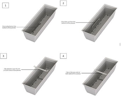 The HC Companies 30 Inch Eclipse Window Planter Box with Drainage Holes & Attached Saucer, Lightweight UV-Resistant Plastic Indoor & Outdoor Planters, 2-Pack Flower Box for Garden & Home Decor, White