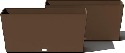Veradek Pure Series Midori Trough Planter - Large Rectangular Planter for Indoor or Outdoor Deck/Porch | Durable All-Weather Use with Drainage Holes | Modern Decor for Shrubs, Flowers, Small Plants