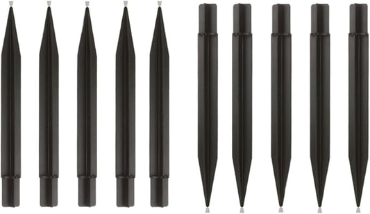 8.25" Reinforced ABS Plastic Solar Ground Spikes - Durable Solar Light Replacement Stakes for Garden, Pathway, Deck, Camping, Christmas Lights (Fits 0.83" Inside Diameter) (Black-10 Pack)