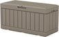 Patiowell 82 Gallon Resin Deck Box, Waterproof Large Wood Look Storage Box for Patio Furniture, Pool Accessories, Garden Tools and Sports Equipment, Lockable, Light Brown