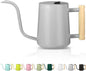 Watering Can Indoor Plants, 35oz Small Indoor Stainless Steel Metal Watering Can Modern Decorative Watering Pot with Long Spout for Indoor House Plant Bonsai Garden Flowers (Gray)