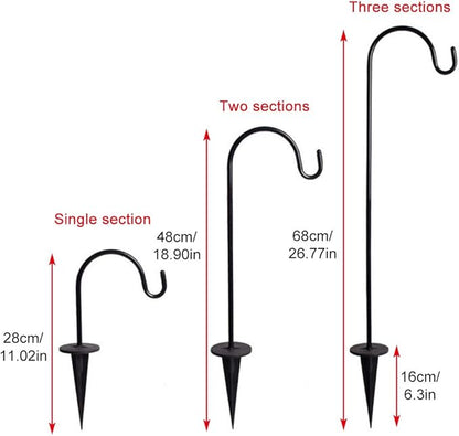 2 Pack Adjustable Shepherd Hooks, 26.77 Inch Stainless Steel Garden Stakes for Hanging Plants, Outdoor Decor, Weddings, Solar Lights, Plant Baskets, Durable & Versatile