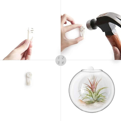 Mkono Wall Hanging Planter Propagation Station Glass Flower Vase for Hydroponics Plants, Bathroom, Home Office Living Room Decor Gift, Oblate Set of 3