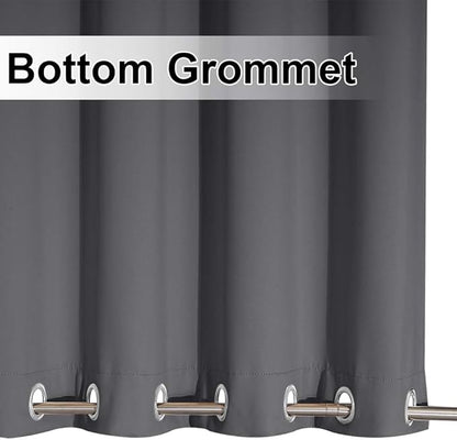 NICETOWN Outdoor Curtain Waterproof Extra Long 108" for Patio, Windproof Energy Saving Top and Bottom Stainless Steel Grommets Blackout Outdoor Drape for Porch, 1 Piece, 52 inches Wide, Grey