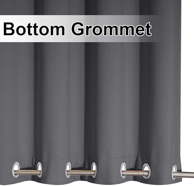 NICETOWN Heavy Weighted Outdoor Curtain Waterproof & Windproof, Thermal Insulated Sunblock with Rustproof Grommets Top and Bottom Blackout Outdoor Drape for Patio, 1 Piece, W84 x L95, Grey