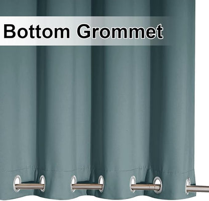 NICETOWN Outdoor Curtains for Patio Waterproof & Windproof 2 Panels, Thermal Insulated Top and Bottom Fixed Rustproof Grommets Light & Cold Block Outdoor Curtains for Pool, W52 x L95, Greyish Blue