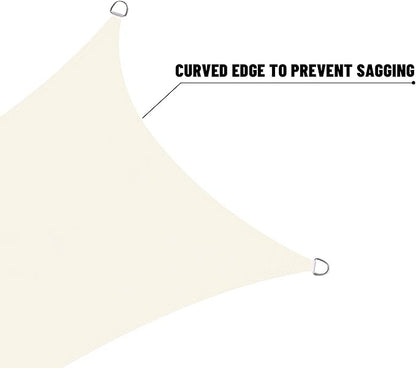SUNNY GUARD Waterproof Sun Shade Sail 6' x 8' Cream Rectangle UV Block Sunshade for Backyard Yard Deck Patio Garden Outdoor Activities and Facility(Customized)