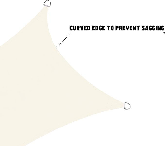 LOVE STORY Right Triangle 7'x7'x9.9' Waterproof Sun Shade Sail Canopy UV Block for Outdoor Patio Backyard Carport,Cream(We Make Custom Size)