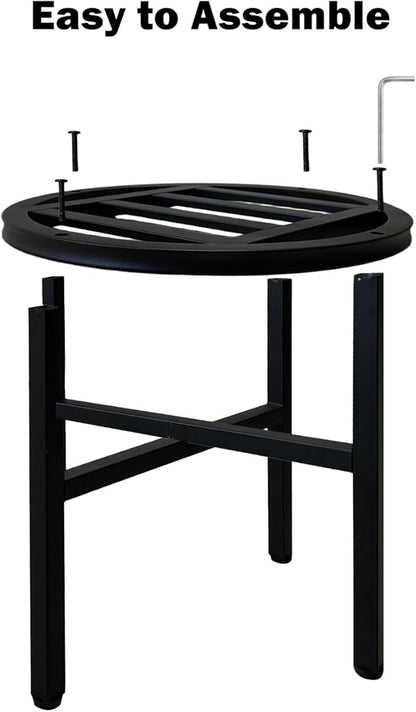 Plant Stand Indoor Outdoor,13 Inch Round Metal Plant Stands Riser,Heavy Duty Wrought Iron Pedestal Holders for Large Flower Pot,Outside Rust-Proof Black Flower Display Shelf for Patio,2-Pack