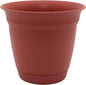 The HC Companies Eclipse Round Planter with Saucer - Outdoor & Indoor Plant Pot with Drainage Holes - Lightweight, UV-Resistant Plastic Pots for Plants, Flowers & Herbs (16" Clay, Pack of 1)