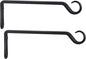 2 Pack Premium Forged Wall Hook, Sturdy Hanging Plant Bracket, Elegant Hook for Bird Feeders, Planters, Lanterns, Wind Chimes Indoor Outdoor, Upgrade Black, 12 Inch