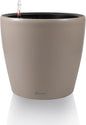 Dexceder 9x8 Inches Self Watering Planter Indoor Outdoor, Inner Pot Design, Thickened Table Flower Plant Pot with Water Level Indicator (Taupe Matte)