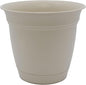 The HC Companies Eclipse Round Planter with Saucer - Outdoor & Indoor Plant Pot with Drainage Holes - Lightweight, UV-Resistant Plastic Pots for Plants, Flowers & Herbs (8" Cottage Stone, Pack of 1)