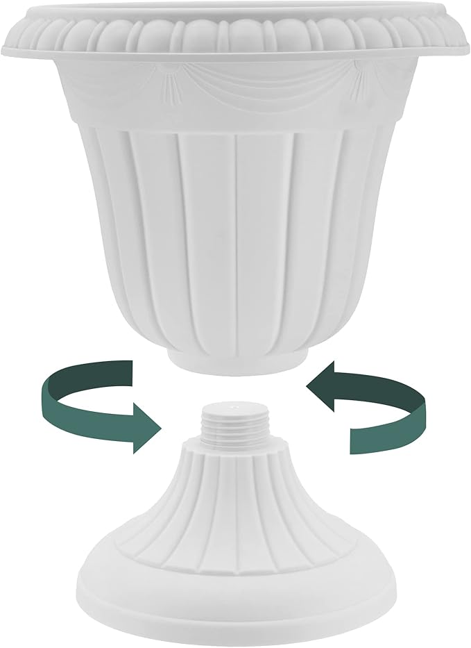 Arcadia Garden Products PL10CP Classic Traditional Plastic Urn Planter Indoor/Outdoor, 15" x 13", Brushed Copper