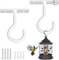 Ceiling Hooks for Hanging Plants 2pack 2.5inch Wall Mount Plant Hooks Meatl Plant Hanger Indoor for Hanging Lanterns, Bird Feeder, Flower Basket, Home Decor Indoor & Outdoor (White)