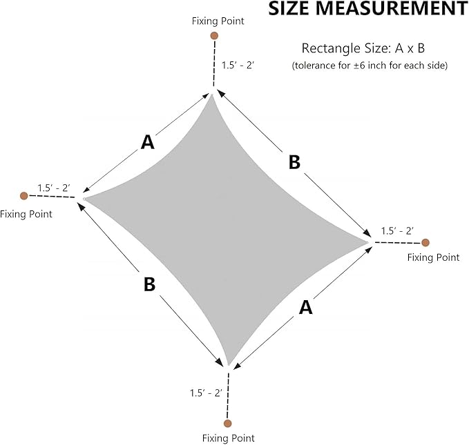 AsterOutdoor Sun Shade Sail Rectangle 16' x 20' UV Block Canopy for Patio Backyard Lawn Garden Outdoor Activities, Sand