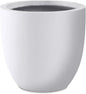 Kante 14 Inch Dia Round Concrete Planter, Indoor Outdoor Large Plant Pot with Drainage Hole and Rubber Plug for Home Patio Garden, Pure White
