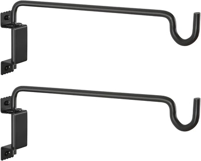 16" 360° Swivel Plant Hange - Heavy Duty Solid Steel Wall Hook, 12-Directional Adjustable for Bird Feeders, Outdoor/Indoor Plants, Garden & Patio, Rust-Resistant Black