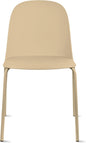 2xhome Modern Stackable Armless Dining Chair | Plastic Shell Seat with Metal Legs | Indoor or Outdoor Use | Home Kitchen Patio, Beige