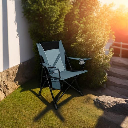 Kijaro Portable Camping Chairs - Enjoy the Outdoors with a Versatile Folding Sports Chair for Outdoor & Lawn - Dual Lock Feature Locks Position – Hallet Peak Gray