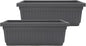 The HC Companies 30 Inch Venetian Window Planter Box with Drainage Plug, Lightweight UV-Resistant Plastic Indoor & Outdoor Planters, 2-Pack Flower Box for Garden & Home Decor, Warm Gray