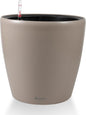 Dexceder 18x17 Self Watering Planter with Wheels Indoor Outdoor, Inner Pot Design, Thickened Large Floor Standing Flower Plant Pot with Water Level Indicator (Taupe Matte)