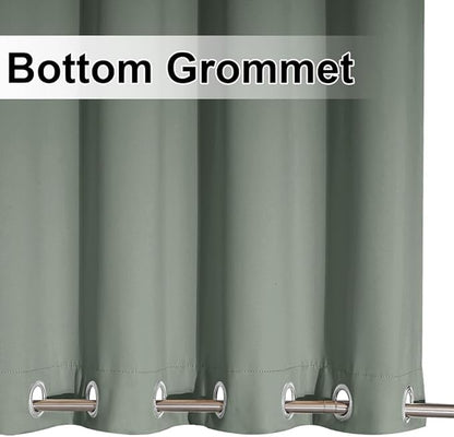 NICETOWN Outdoor Curtains for Patio Waterproof & Windproof 2 Panels, Rustproof Top and Bottom Grommet Heat & Cold Block Blackout Thermal Outdoor Drapes for Garden, W52 x L95, Sage Green