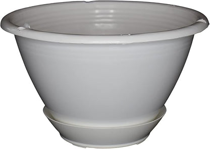 8'' White Plastic Hanging Basket with Saucer by Koba (5)