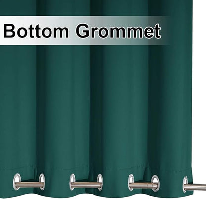 NICETOWN Outdoor Patio Curtain Extra Long Drape 120" L Waterproof/Windproof, Top and Bottom Grommets Blackout Outdoor Drape Privacy Protect for Yard/Porch, 52" W, 1 Panel, Hunter Green