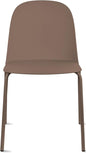 2xhome Modern Stackable Armless Dining Chair | Plastic Shell Seat with Metal Legs | Indoor or Outdoor Use | Home Kitchen Patio, Brown