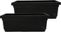 The HC Companies 18 Inch Venetian Window Planter Box with Drainage Plug, Lightweight UV-Resistant Plastic Indoor & Outdoor Planters, 2-Pack Flower Box for Garden & Home Decor, Black