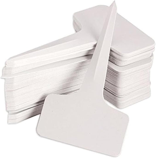 KINGLAKE 100 Pcs 6 x10cm Plastic Plant T-Type Tags Nursery Garden Labels