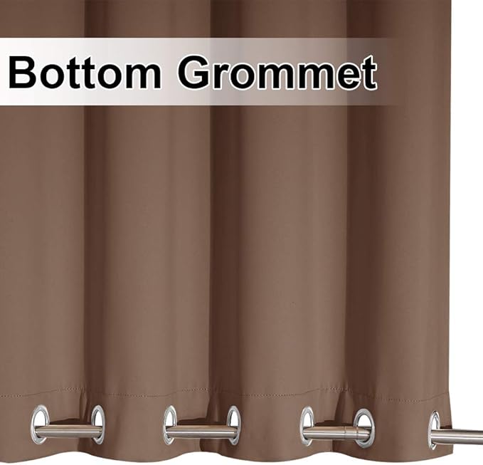 NICETOWN Outdoor Divider Curtain Waterproof for Patio Grommet Top & Bottom, Fixed Wind-Break Keep Warm Weighted Outdoor Panel Blackout Thermal Insulated Slider for Wedding, Tan, 1 Panel, W100 x L84