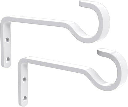 6 Inch 2 Pack Heavy Duty Outdoor Plant Hangers for Hanging Baskets, Iron Hanging Plant Brackets, Metal Plant Wall Hooks for Lantern, Bird Feeder, Windchime, White