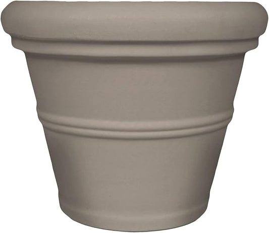 Tusco Products RR135SF Rolled Rim Garden Planter, 13.5-Inch, Safari