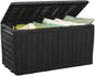 Keter Marvel Plus 71 Gallon Resin Outdoor Storage Box for Patio, Balcony & Garden – Weather‑Resistant Deck Box for Cushions, Pillows, Pool Floats & Tools, Dark Grey