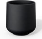 Kante 15.3" Dia Round Concrete Planter, Outdoor Indoor Large Plant Pots Containers with Drainage Hole and Rubber Plug for Home Garden Patio, Black