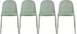 2xhome Modern Stackable Armless Dining Chair | Plastic Shell Seat with Metal Legs | Indoor or Outdoor Use | Home Kitchen Patio (4, Green, Padded Seat)