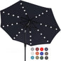 ABCCANOPY Durable Solar Led Patio Umbrellas with 32LED Lights 11FT (Navy Blue)
