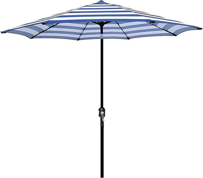 Blissun 9' Outdoor Patio Umbrella, Outdoor Table Umbrella, Yard Umbrella, Market Umbrella with 8 Sturdy Ribs, Push Button Tilt and Crank