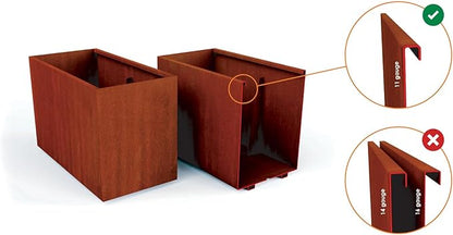 Plantercraft Corten Steel Planter - 30" Dia x 18" H Large Round Planters for Outdoor Plants - Heavy Duty Extra Large Outdoor Planters for Modern Patio & Garden Decor