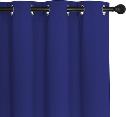NICETOWN Room Darkening Short Curtain 54 inches Long for Living Room, Grommet Sound Reducing Thermal Insulated Curtains for Bedroom Nursery Window, 46W x 54L, 1 Piece, Navy Blue