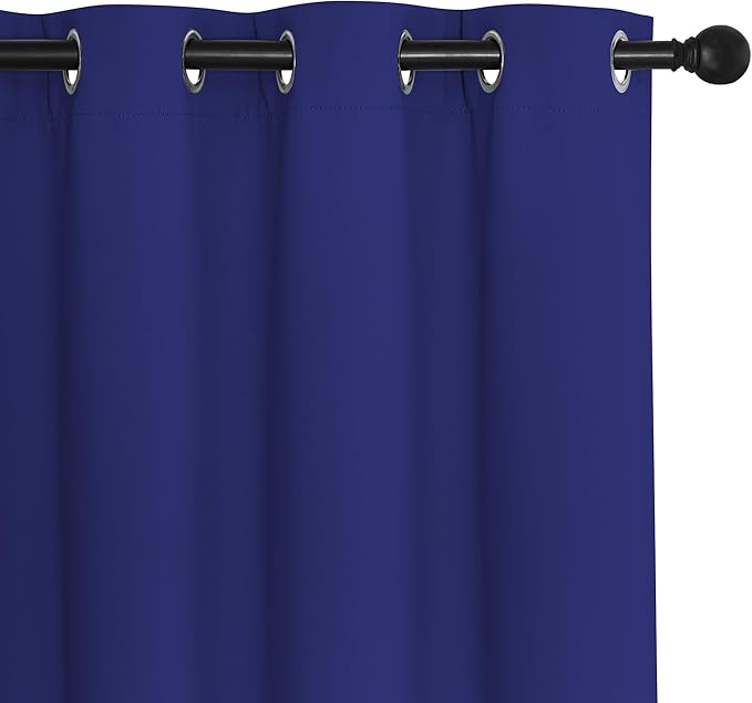 NICETOWN Blackout Curtains 120 inch Length for Sliding Glass Door, Grommet Thermal Insulated Room Darkening Sound Reducing Drapes for Room Divider, 1 Panel, W52 x L120, Navy Blue